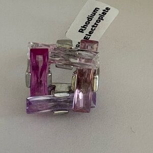 Elegant Pink and Silver Women's Ring